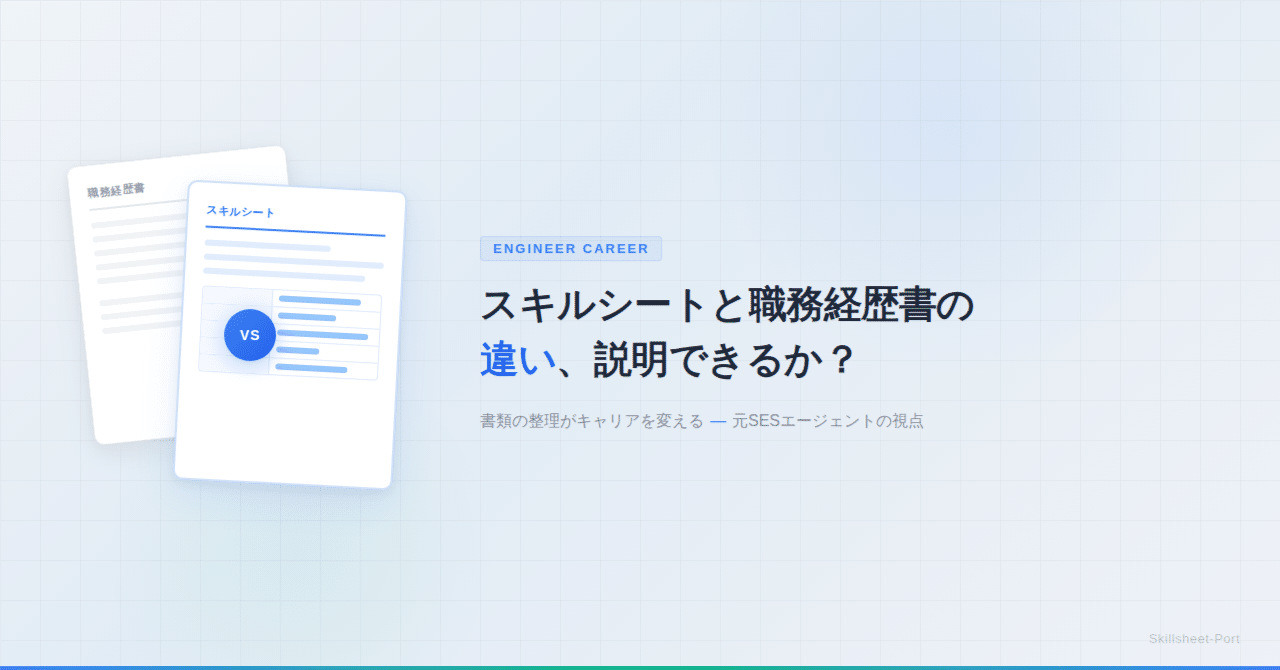 スキルシートと職務経歴書の違いを比較する記事のアイキャッチ